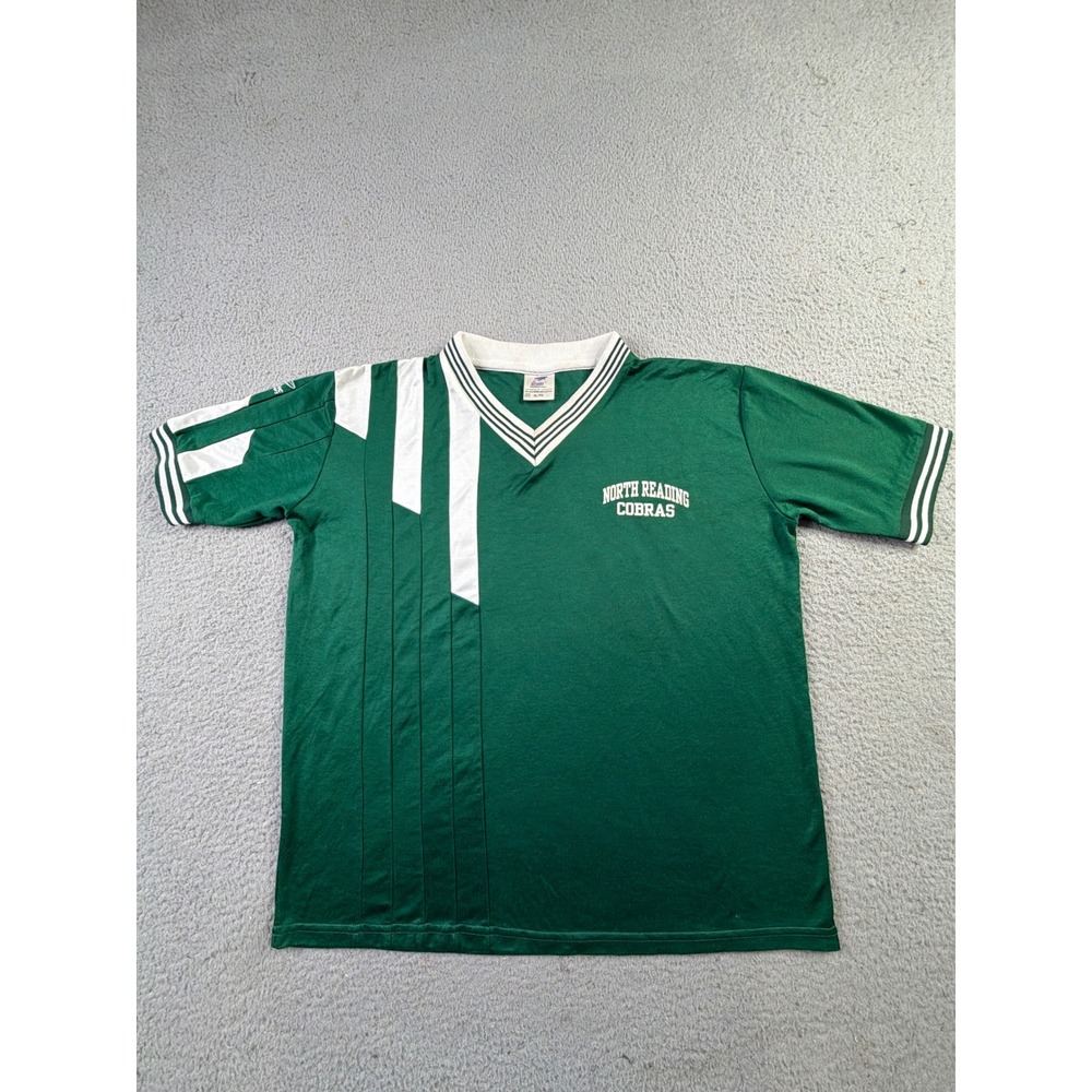 North Reading Cobras Jersey Mens XL Green Dynamic Team Sports V-Neck Tee Vintage